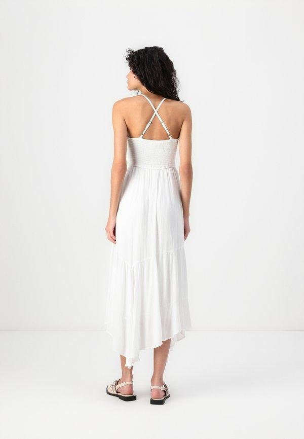 Mixed Fabric Crochet-Style Maxi Dress - Day dress2