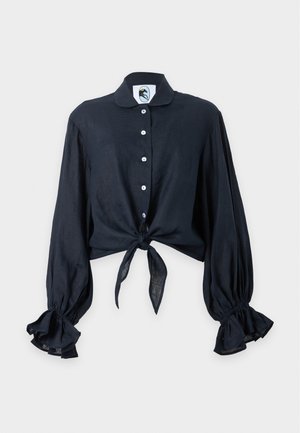 Norma Kamali, COWL NECK OFF SHOULDER BODYSUIT - Hosszú ujjú felső - black