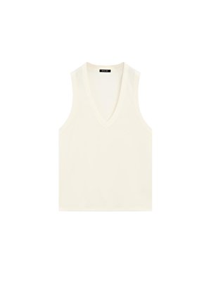 Massimo Dutti V-NECK SLEEVELESS - T-Shirt basic - yellow