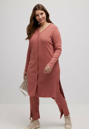 LONG BUTTON FRONT - Kardigan - pink