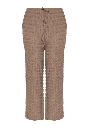 Yours Clothing, PLUS SIZE WIDE LEG TROUSERS - Pantalon classique - light brown