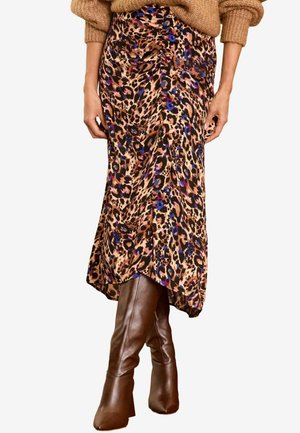 Love & Roses REGULAR FIT - PRINTED MIDI  - Áčková sukně - beige animal