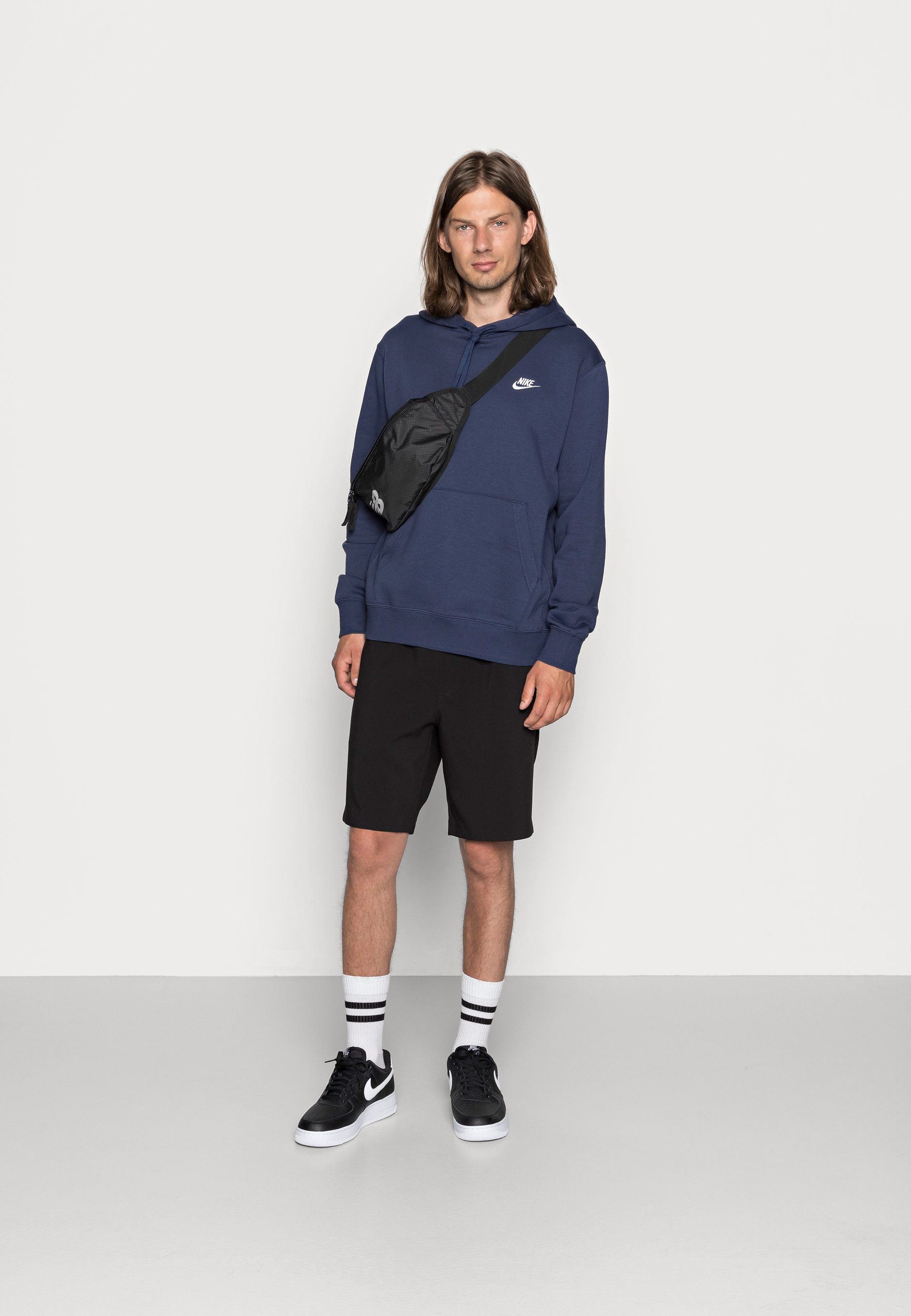 Nike Sportswear NIKE SPORTSWEAR CLUB FLEECE HOODIE - Hoodie - midnight  navy/white/dark blue - Zalando.co.uk