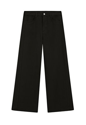 Massimo Dutti, FLOWY WIDE-LEG JEANS - Wide leg - black