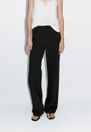 Massimo Dutti MID-WAIST STRAIGHT-LEG - Kalhoty - black