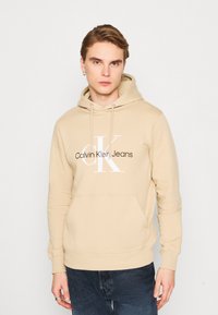 Calvin Klein Jeans SEASONAL MONOLOGO REGULAR HOODIE - Felpa - pale khaki