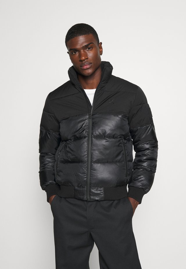 MATTE AND SHINE PUFFER - Winter jacket - black