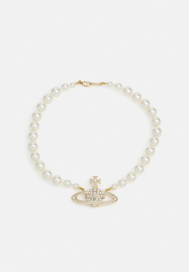 Vivienne Westwood ONE ROW PEARL BAS RELIEF złoty