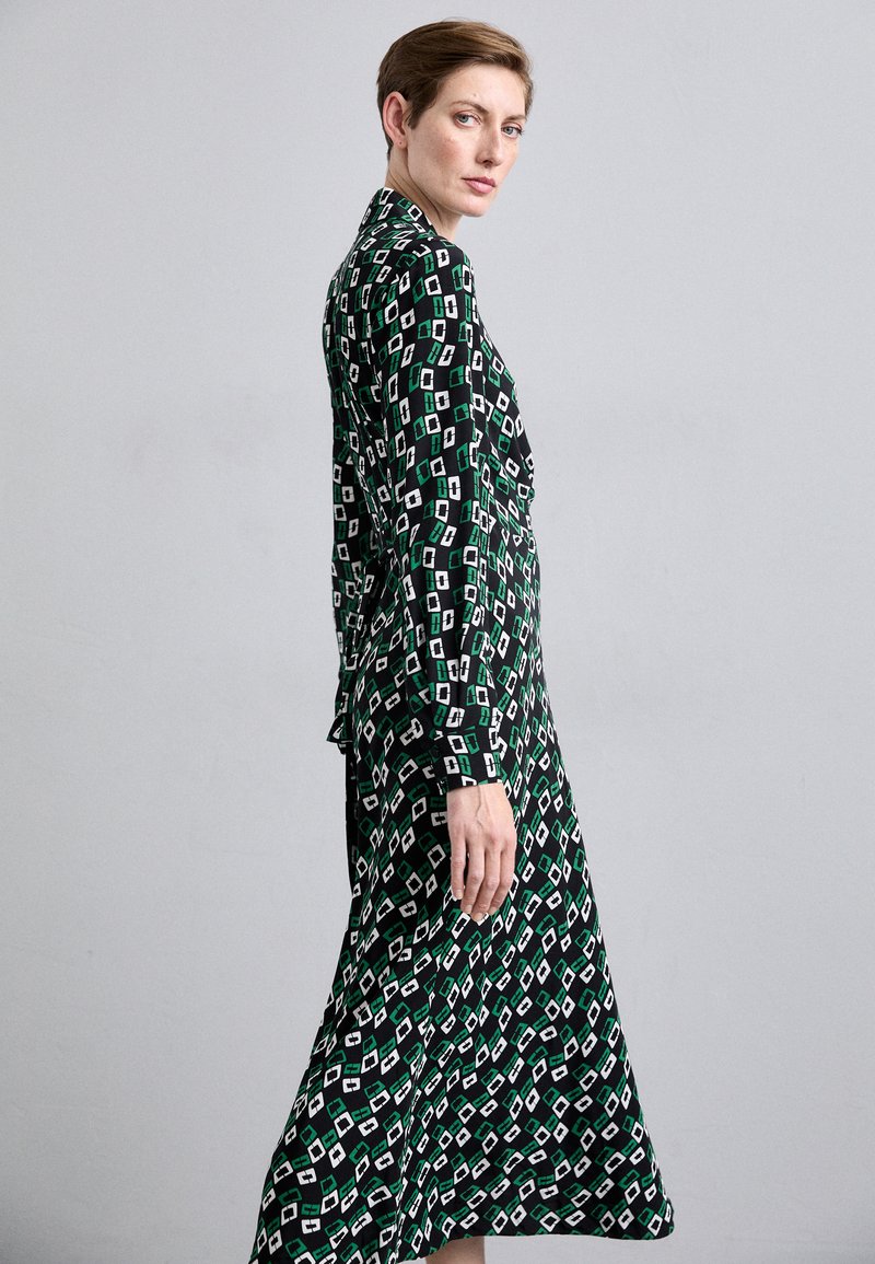tori black green dress Undress Tori Deep Structured Midi Dress