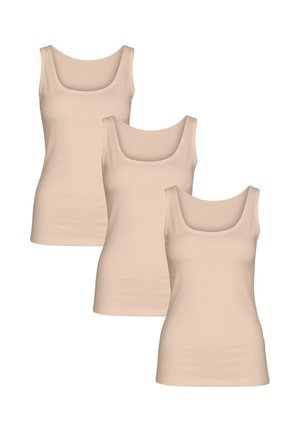BASIC MAX TANK 3ER PACK - Hemd - beige