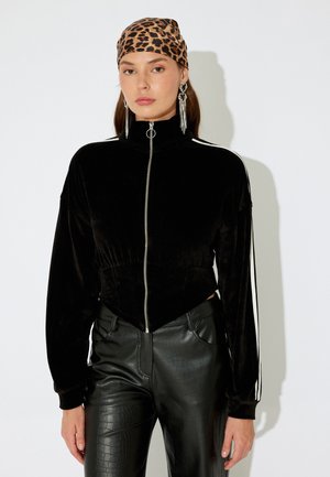 X İNJI ZIPPER  - Felpa con zip - black