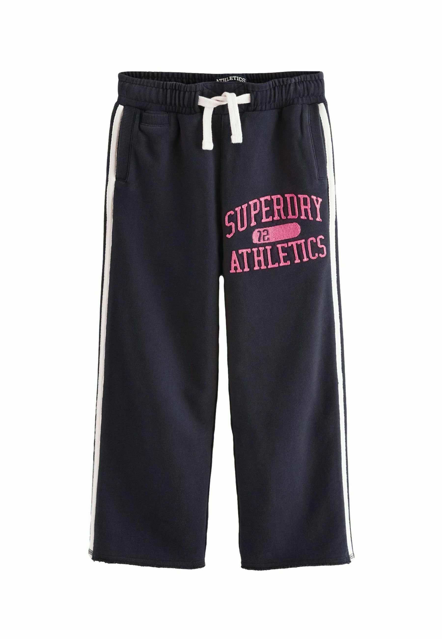 Superdry ATHLETIC ESSENTIALS WIDE LEG JOGGERS - Träningsbyxor - navy/blå -  Zalando.se