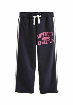 ATHLETIC ESSENTIALS WIDE LEG JOGGERS - Tepláky - navy