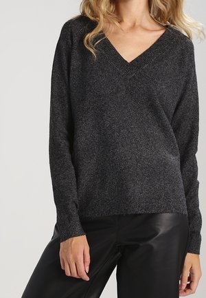 Striktrøje - mottled black