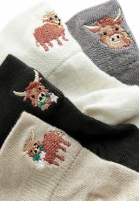 Next EMBROIDERED 4 PACK REGULAR FIT - Strømper - neutral   hamish the highland cow