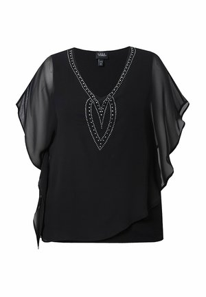 Ulla Popken BEADED LAYERED - Blouse - black