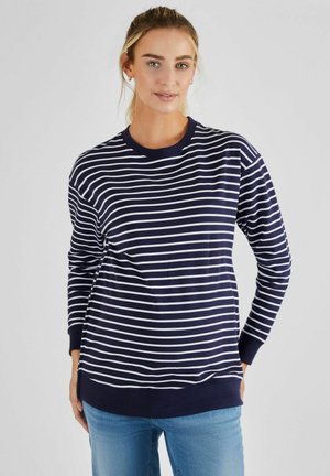 JoJo Maman Bébé STRIPE MATERNITY  - REGULAR FIT - Sweatshirt - navy white stripe