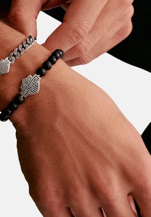 THOMAS SABO, ARMBAND HARLEY-DAVIDSON® LOGO OBSIDIAN SCHWARZ - Armband - silberfarben schwarz