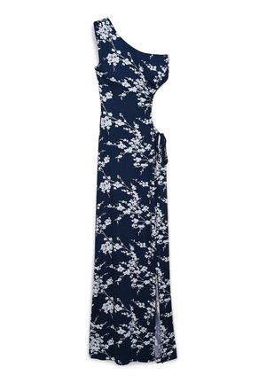 Terranova, FLORAL ONE-SHOULDER WITH CUT-OUT - Vestito lungo - var blu scuro
