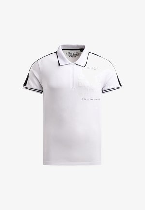 Camp David, CAMP DAVID POLO MIT ZIPPER, LOGO-TAPES UND PRINTS - Poloshirt - white