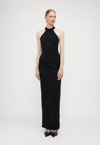 WAL G TALL LEILA HALTERNECK DIAMANTE MAXI - Žerzejové šaty - black