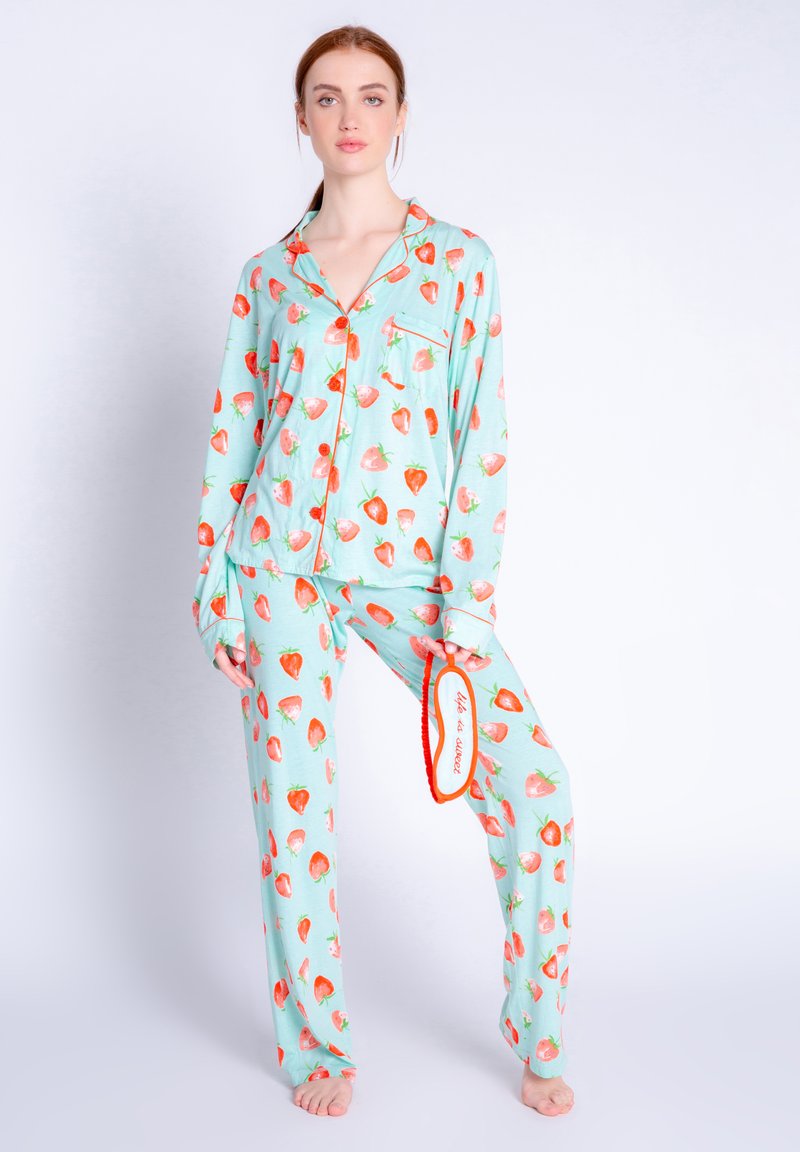 Haut De Pyjama P.J. Salvage Femme - Rose - Imprimé Chien Et Amateur De Vin
