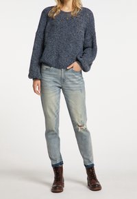 DreiMaster Stickad tröja - dark-blue denim