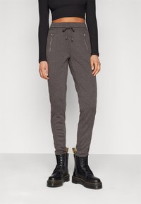 Vero Moda - VMMELANIE TAPERED ZIP PANT - Træningsbukser - dark grey melange Miniaturebillede 1