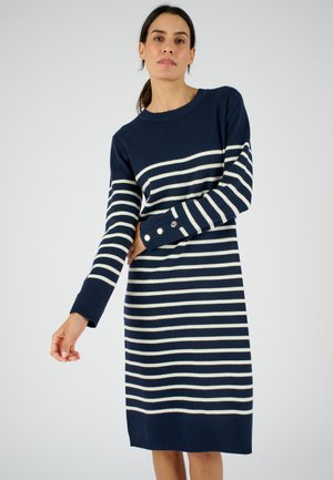 ESPRIT - Robe pull - marine rayé