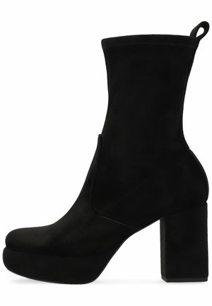 Enkellaarsjes met plateauzool - black