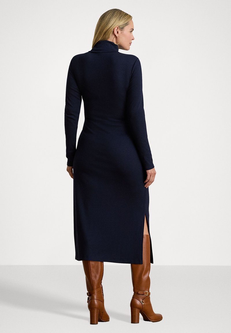 Lauren Ralph Lauren Woman TIE-FRONT TURTLENECK DRESS - Day dress -  lighthouse navy/dark blue - Zalando.ie