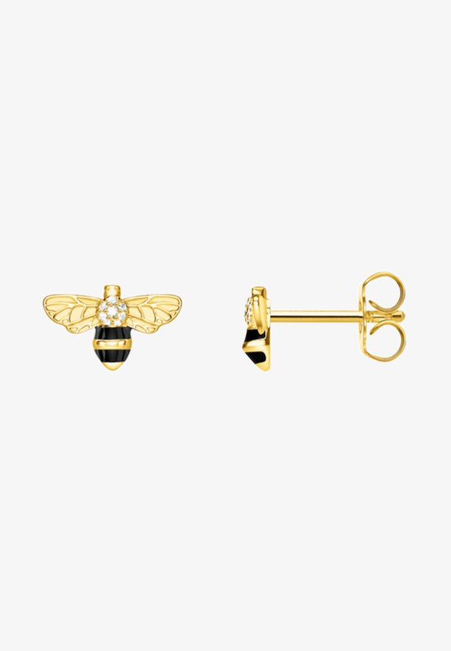 BIENE - Earrings - gold/schwarz