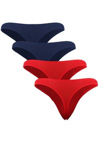 Fabio Farini 4ER PACK HERREN STRING TANGA ENG ANLIEGEND STRETCH - Slip -  blau/rot