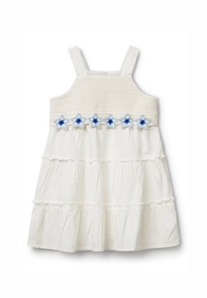 WITH MACRAMÉ FLOWERS  - Robe de jour - white