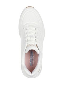 Sneaker bianco con tomaia in materiale sintetico liscio, design con lacci, colletto imbottito e soletta con accentuazione rosa etichettata "Arch Comfort". Suola leggera in gomma.