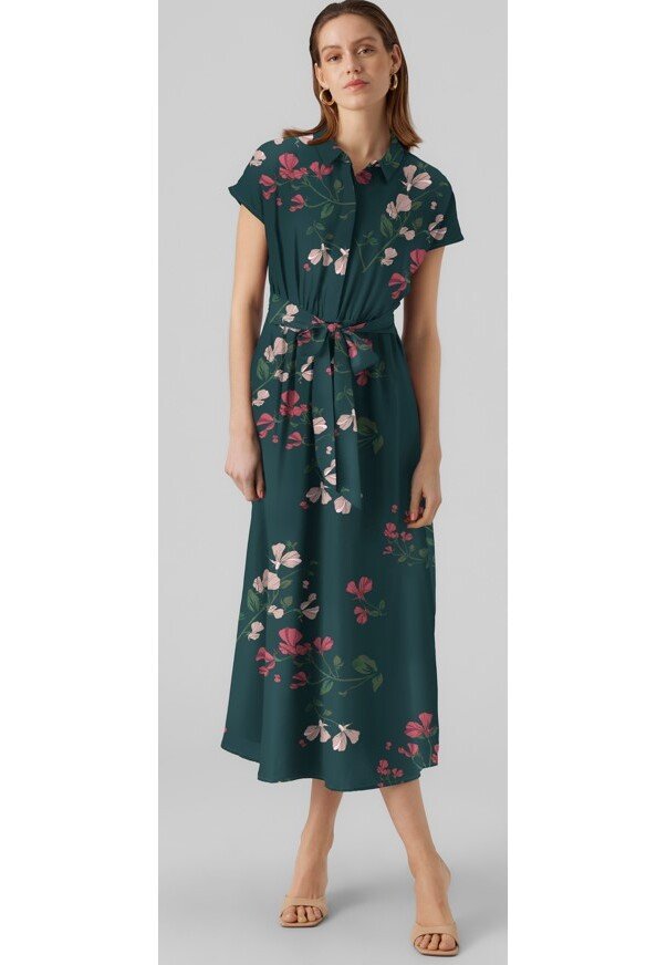 Vero Moda - VMNEWHALLIE TIE DRESS - Skjortekjole - ponderosa pine, Forstørre