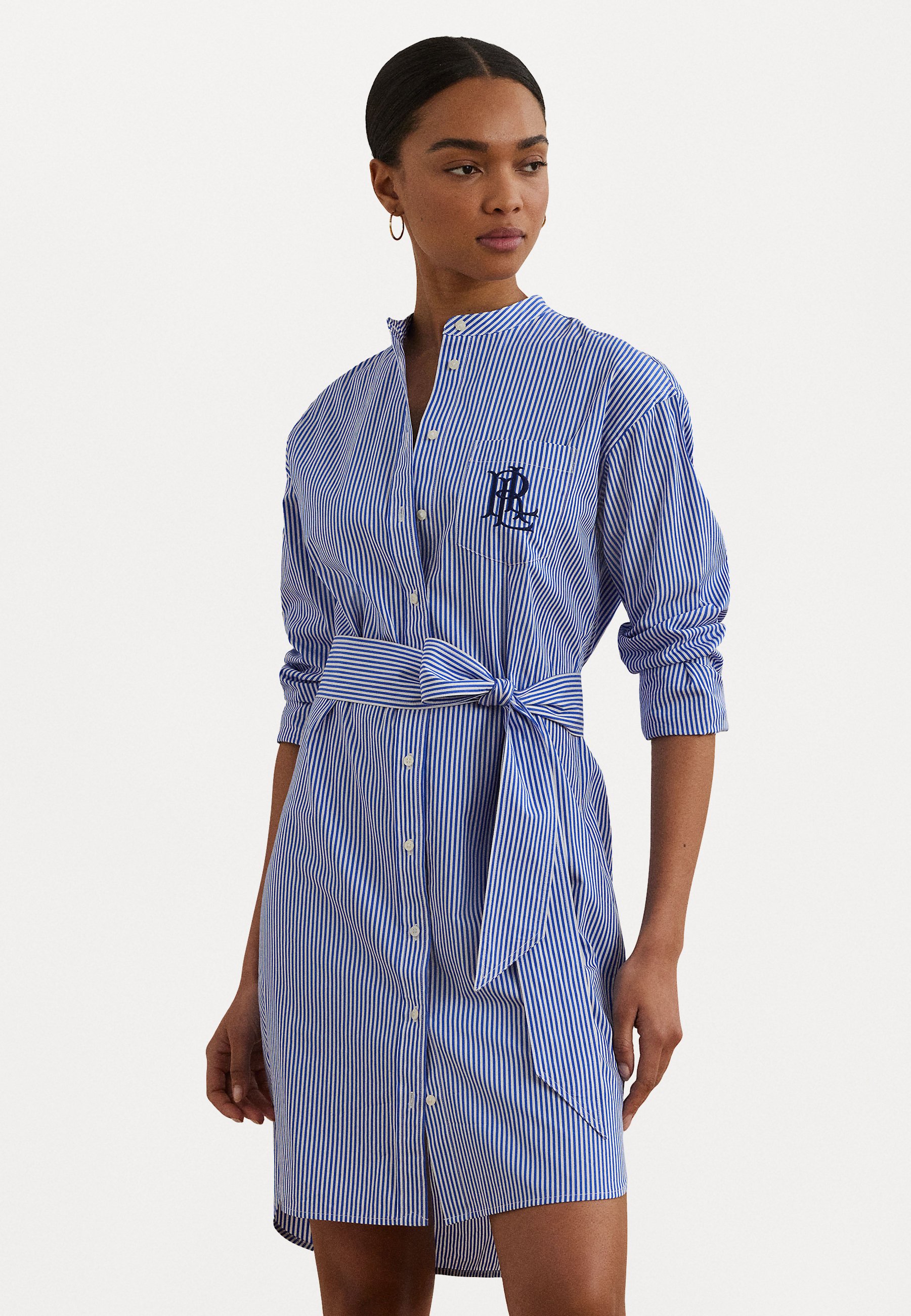 Lauren Ralph Lauren STRIPED BELTED BROADCLOTH SHIRTDRESS - Shirt dress -  blue/white/blue - Zalando.ie