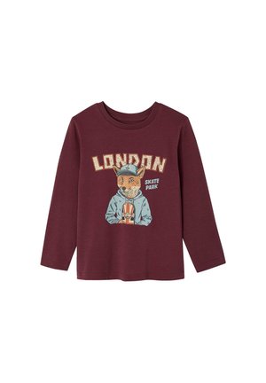 Vertbaudet, VERTBAUDET SHIRT MIT TIER-PRINT IN KREIDEOPTIK JUNGEN - Long sleeved top - bordeaux
