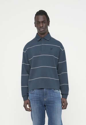 STRIPE COLLARED  - Πόλο - carbon/light grey marl