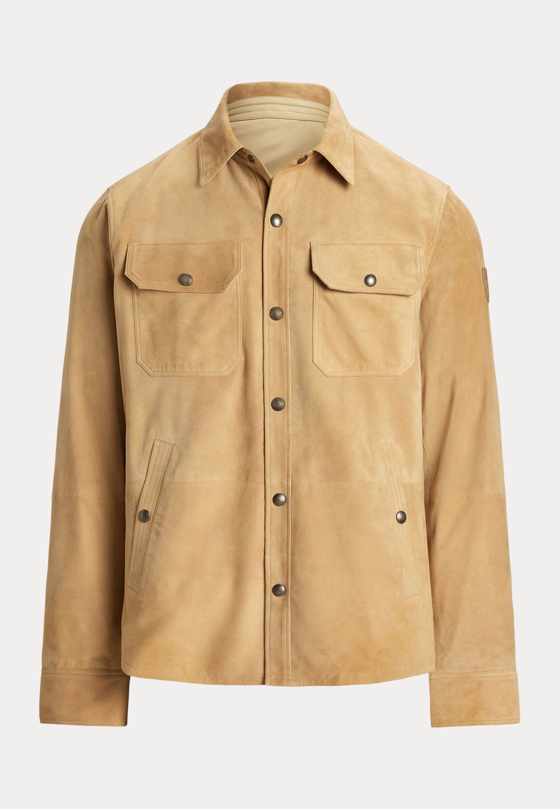 Polo Ralph Lauren REVERSIBLE SUEDE-TAFFETA SHIRT JACKET - Leather