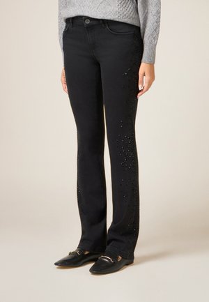 CON CRISTALLI - Straight leg jeans - nero