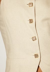 South Beach PLAIN BLEND LONGLINE BUTTON - Blouse - beige