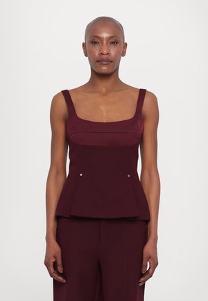 DOUBLE SIDED SLEEVELESS FITTED WAIST - Top - aubergine