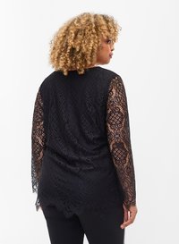 Zizzi WITH V NECK - Blouse - black
