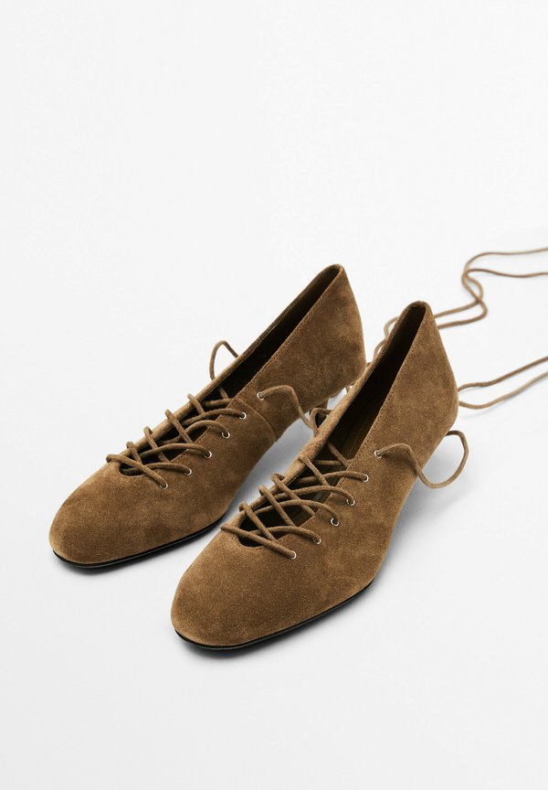 Lace-up heels - camel2