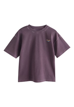 Next, REGULAR FIT - WASHED CHEST EMBROIDERY T-SHIRT . - T-shirt basic - berry purple