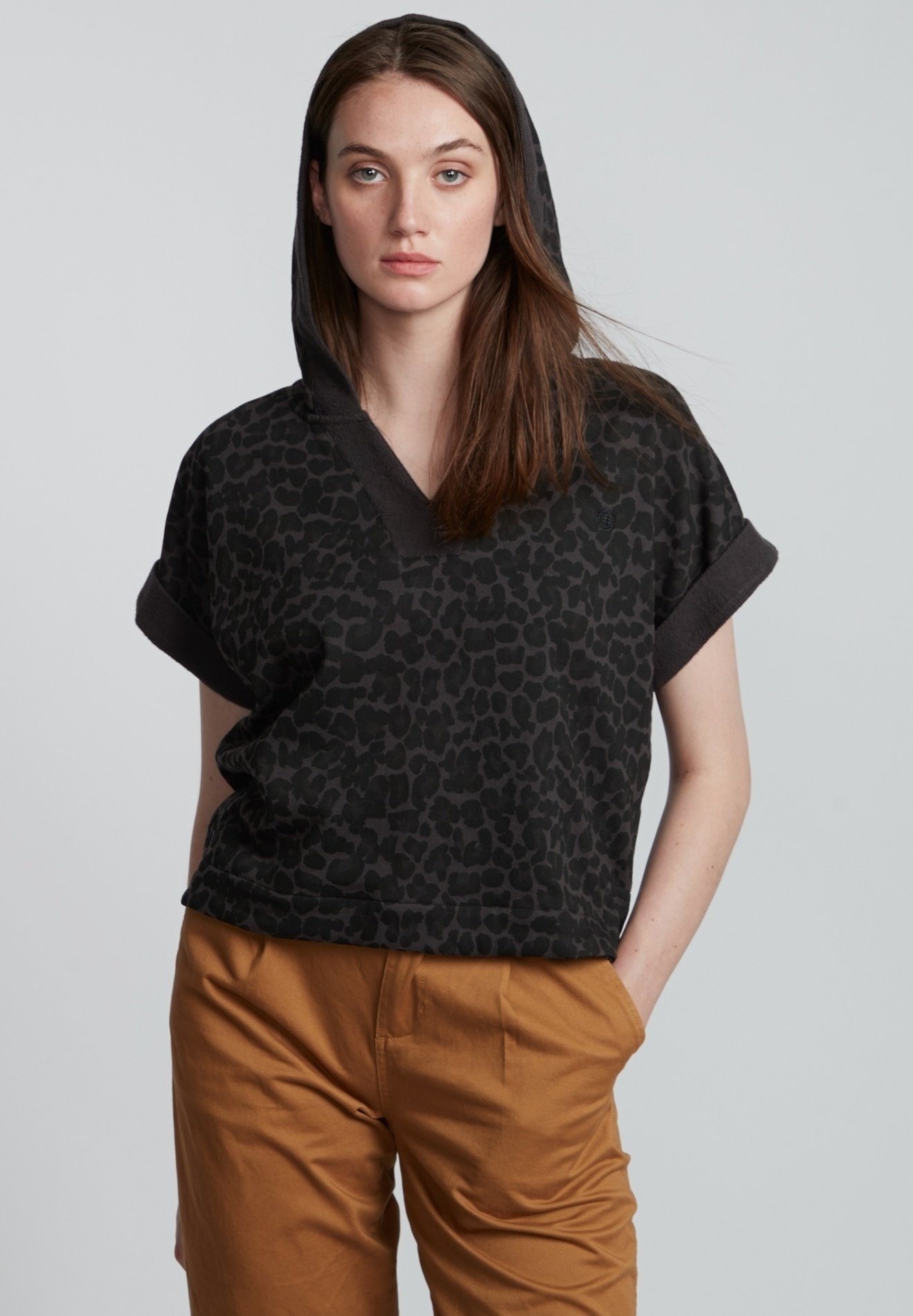 Element Hum Along Sweat A Capuche Black Leopard Noir Metallise Zalando Be