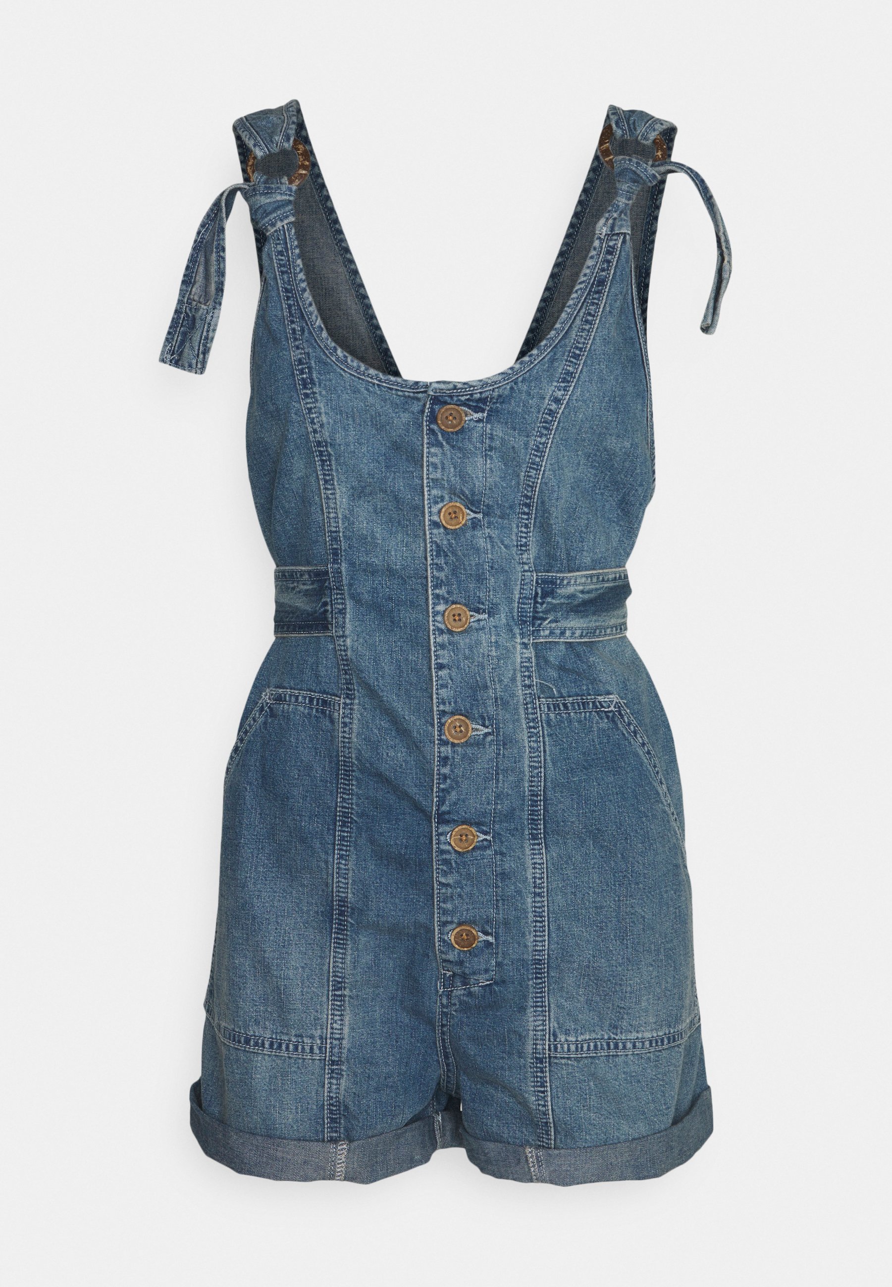 blue denim romper