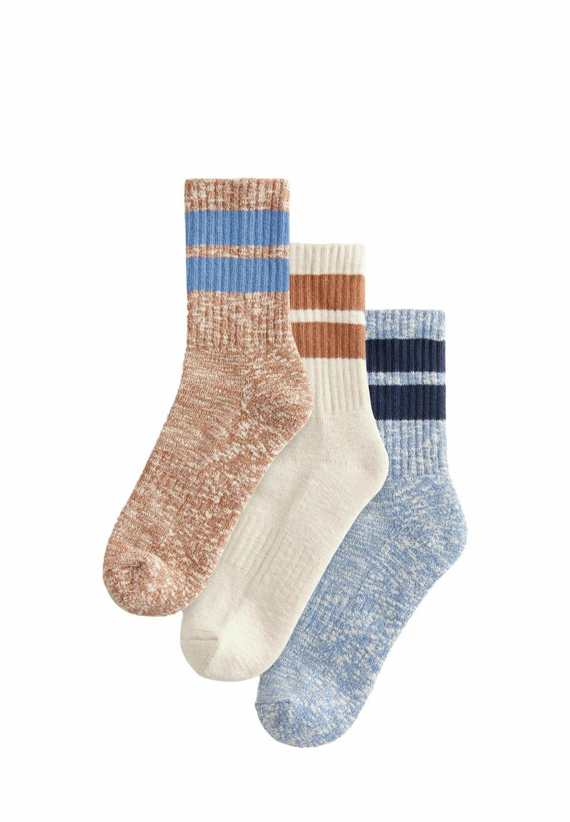 Next STRIPE CUSHION 3 PACK WITH ARCH SUPPORT - REGULAR FIT - Calze - blue brown