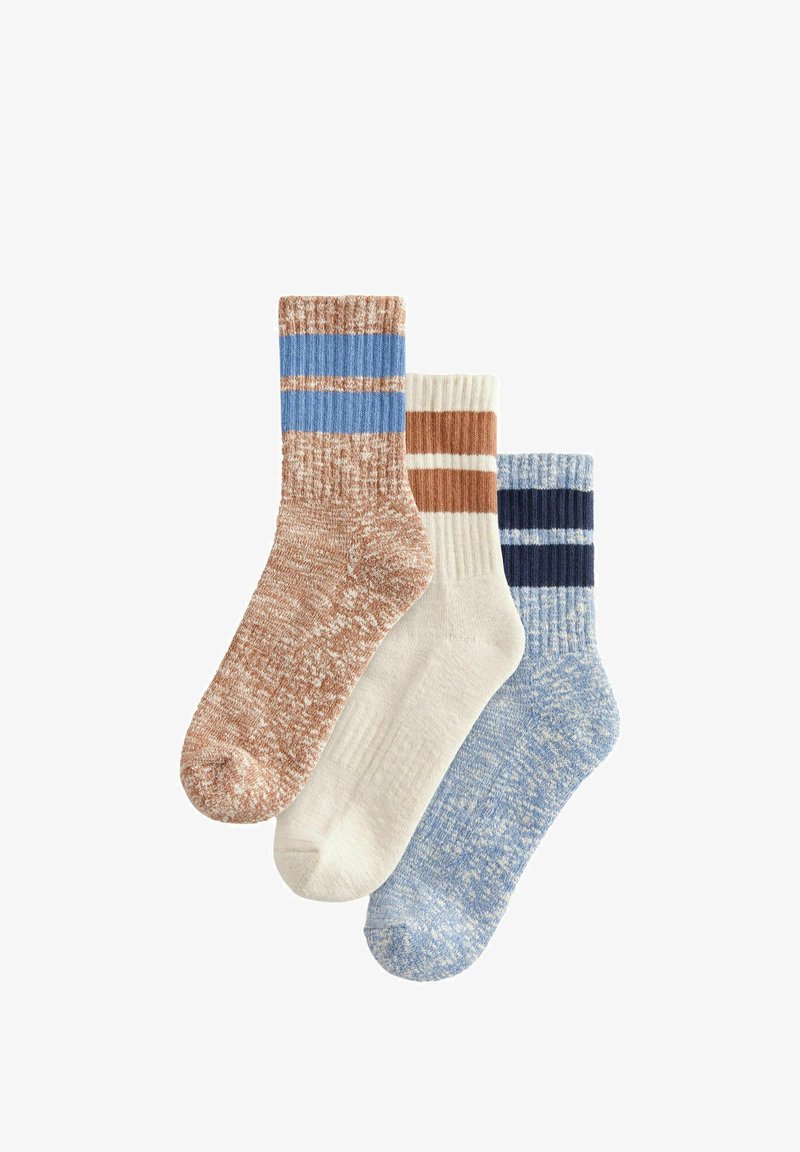 Next STRIPE CUSHION 3 PACK WITH ARCH SUPPORT - REGULAR FIT - Socken - blue brown